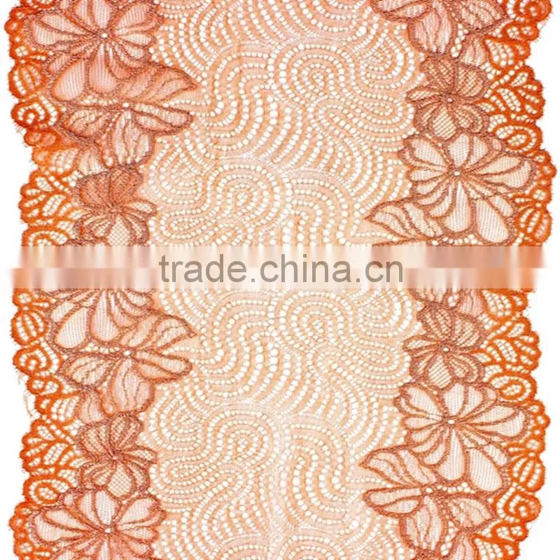 Stretch Chantilly Lace with flowers decorated