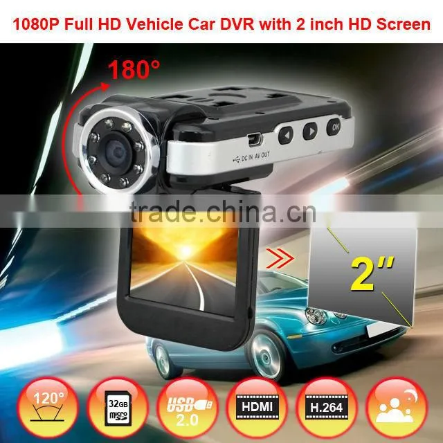 2.0 inch HD screen night vision 1080P dvr camera with G-sensor SOS button car black box h198