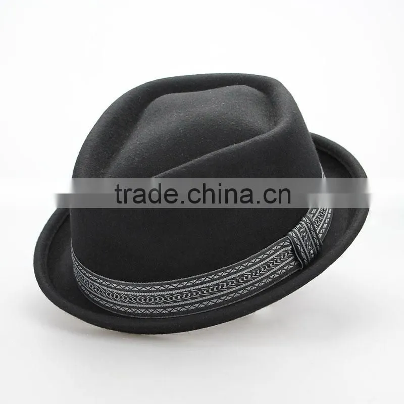 Classical Wool Felt Little Fedora Hat for Fall and Winter