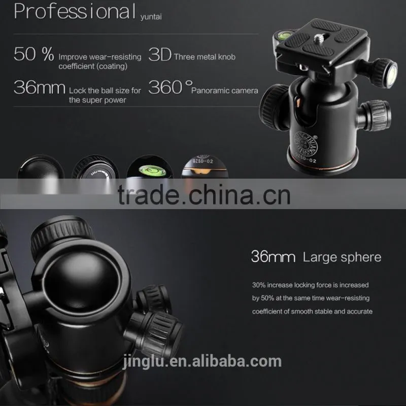 Q-666C Portable Professional Carbon Fiber Tripod &Ball Head for DSLR Camera