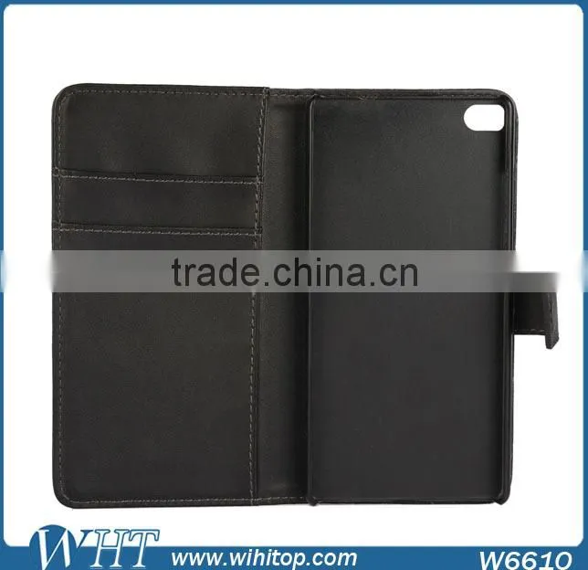 High Grade Folio Style PU Leather Flip Back Cover Wallet Case for Huawei P8