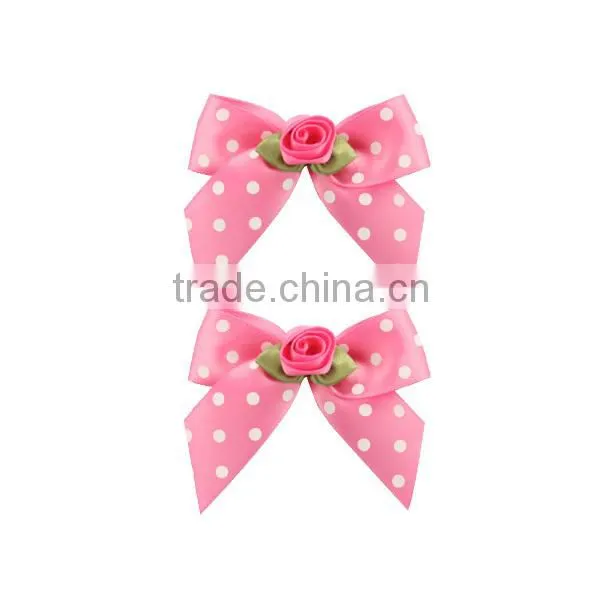 Satin ribbon flowers rhinestone