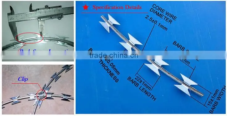 Electro-galvanized razor wire/razor barbed wire mesh fence with surprise price