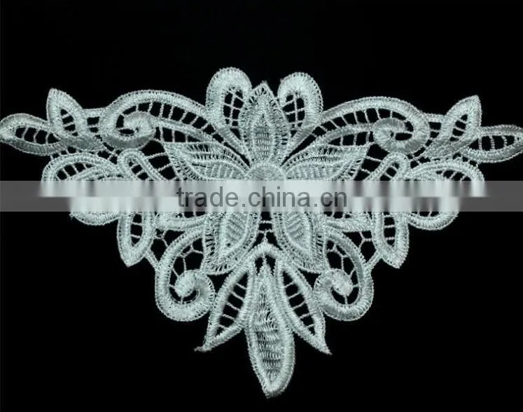 Polyester Thread Embroidered Lace Fabric Water-soluable Guipure Lace Accessory for Sexy Lingerie