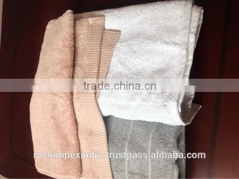 WHITE TERRY CLOTH COTTON HOTEL TOWELS