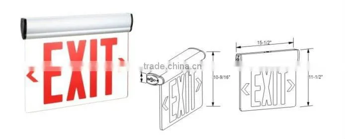 UL cUL CE Edge-lit Led Exit Sign