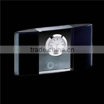 Office rectangle crystal sliver mechanical clock