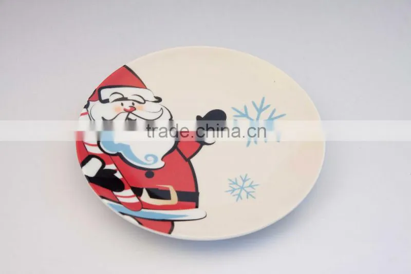 Christmas plate white porcelain dinner plate ceramic dishes wholesale