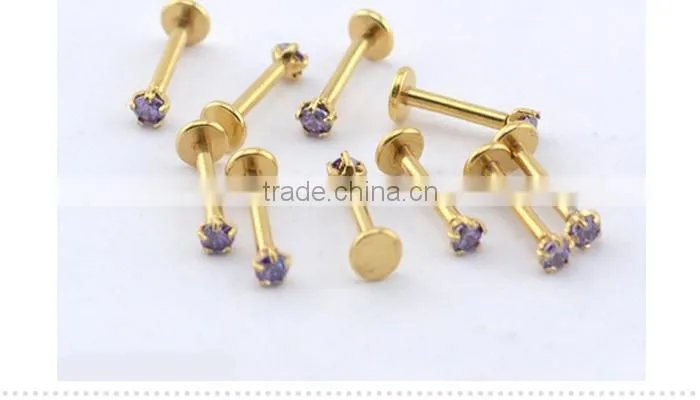 hot sale!Natural colorful labret fake industrial piercing jewelry