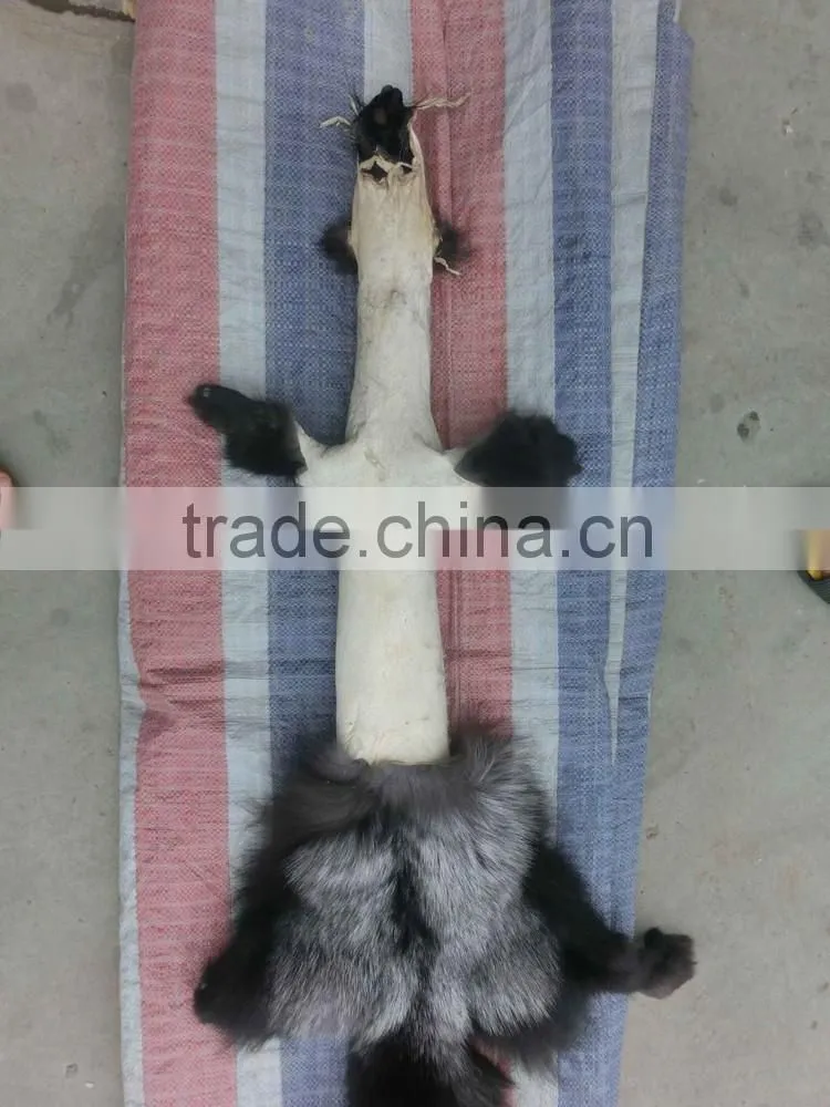 Top quality Natural Color fox fur Silver Fox Fur Skin