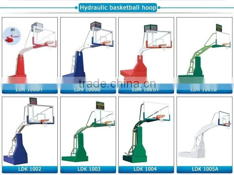 Indoor hydraulic basketball hoop