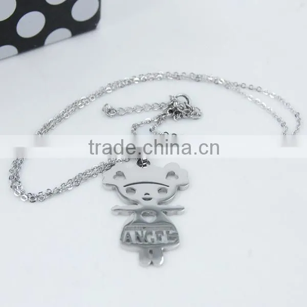 Various image laser cut on stainless steel pendant jewelry