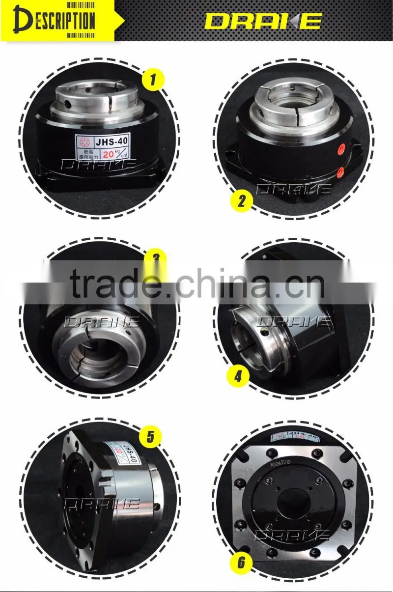 JHS oil powered open-center high speed Stationary hydraulic power Collet Chucks