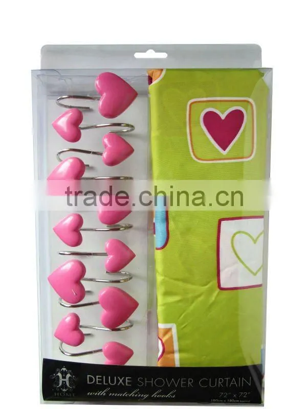 heart design , bathroom shower curtain