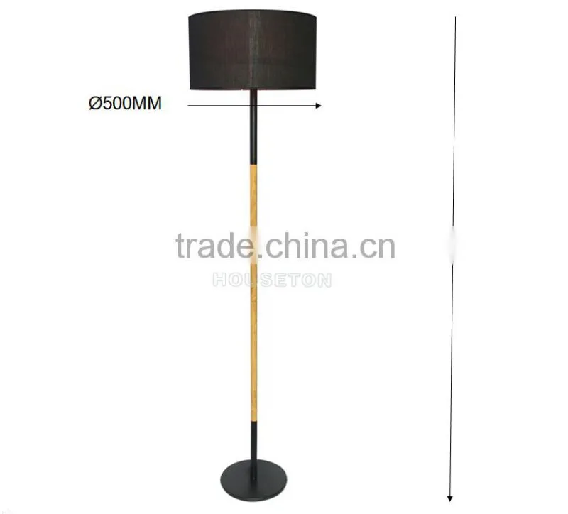 Simple black fabric standing lamp in living room,Black fabric standing lamp in living room,Standing lamp in living room F3030