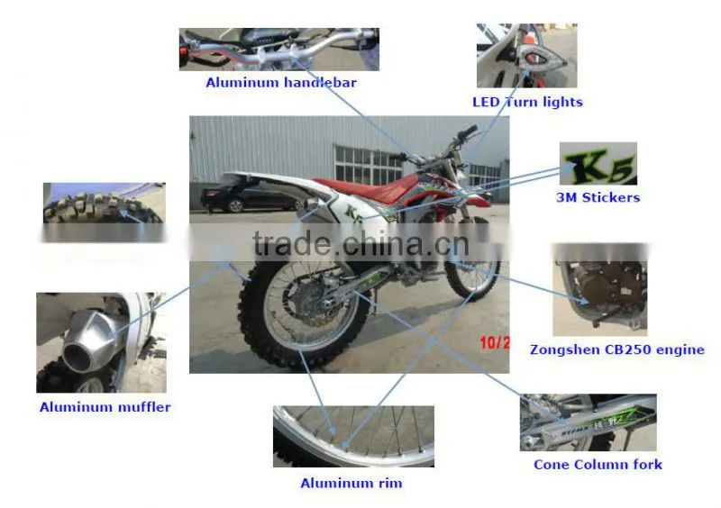 Front Rear Disc Brake 250cc Dirt Bike Sports Motorcycle
