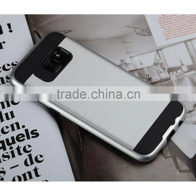 C&T Heavy Duty Brushed Metal Texture Hybrid Dual Layer Slim Protector Case Cover for Samsung Galaxy S7