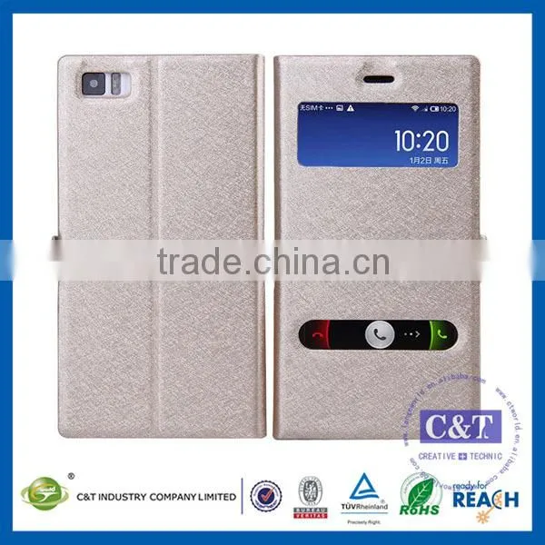 C&T FACTORY BEST SELL Fashion pu wallet for xiaomi mi3 phone mobile phone