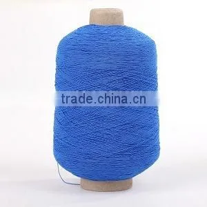 New function rubber yarn ; fashion covered rubber yarn ; rubber cover yarn high elastic yarn dyed cotton sweater fabric/full fi