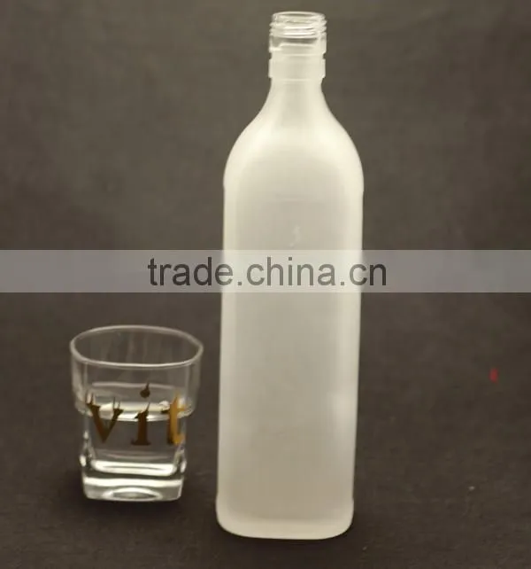 High quality frosted glass bottle tequila glass bottle fancy glass bottle