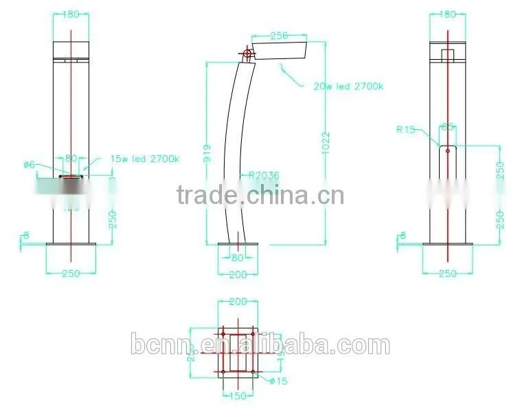 S-2121B 20W+15W led garden lawn light lamp, led outdoor fixture