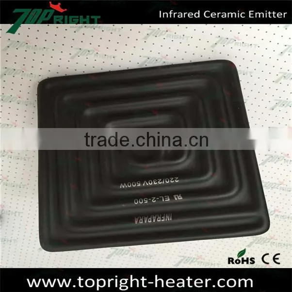 High temperature Black Flat Hollow Far Infrared Ceramic Heating Element