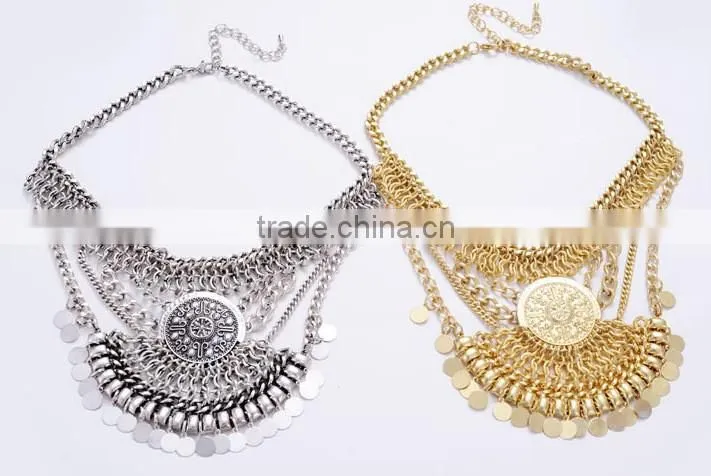 European and American high-end 2 color fashion jewelry pendant chain accessories Multilayer Necklace for woman