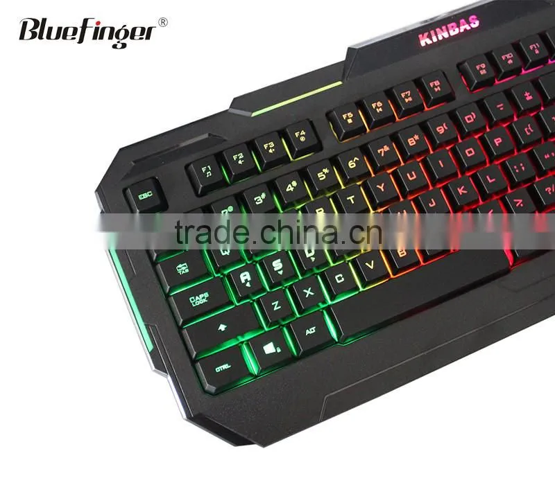 Factory cheaper USB wired Seven color backlit gaming keyboard