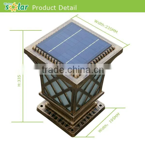 Outdoor light post traditional outdoor wall lighting with 4w solar panel outdoor pillar lamp