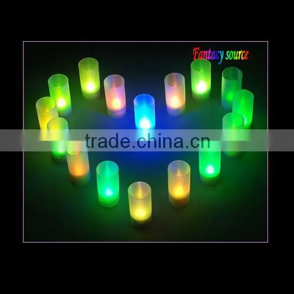 colour changing led candle with frosted cup