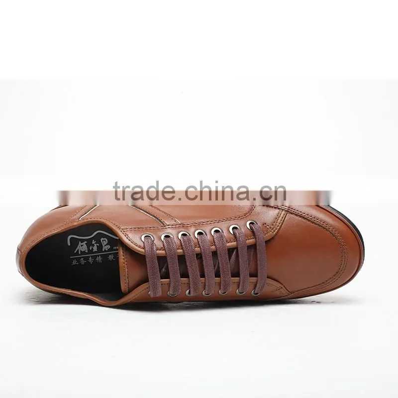 China new high quality breathable lace-up brown casual tall men shoes