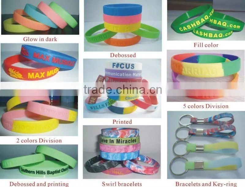 ColorSpray Silicone Wristbands bracelet with customized logo