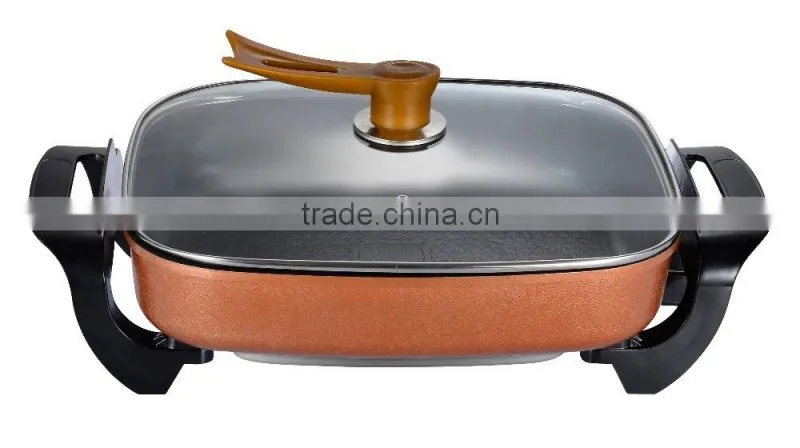Black Auto-thermostat control Nonstick electric skillet