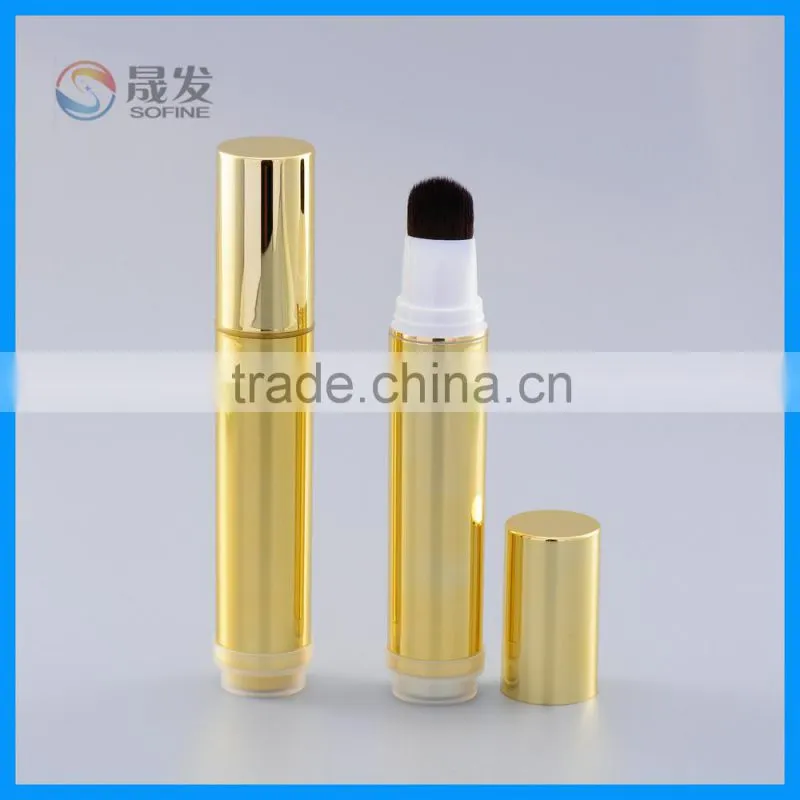 Cosmetic packaging bottle with brush