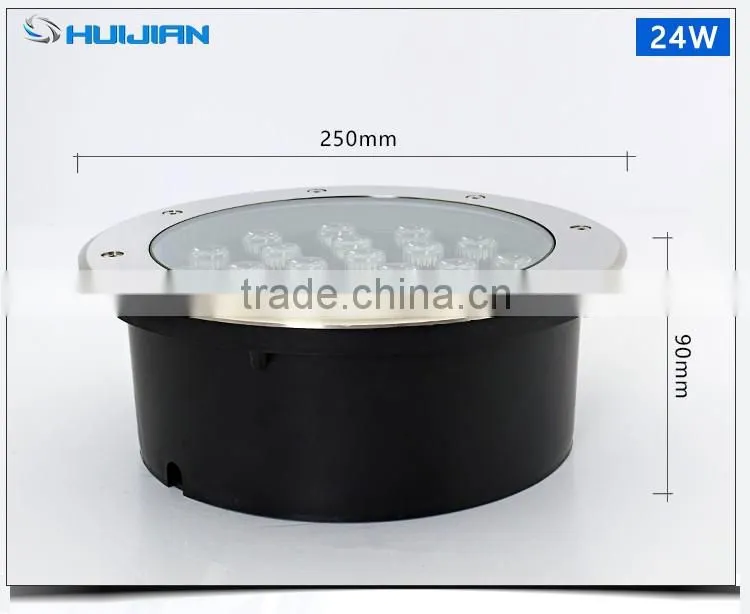IP67 waterproof stainless steel cover Outdoor recessed floor 220Voltage LED Underground Lights 24W RGB