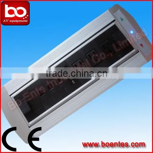 Conference Tabletop Mount Electric Rotating Flip Up Power Socket/Desktop Hidden Outlets for Office Electric Equipment