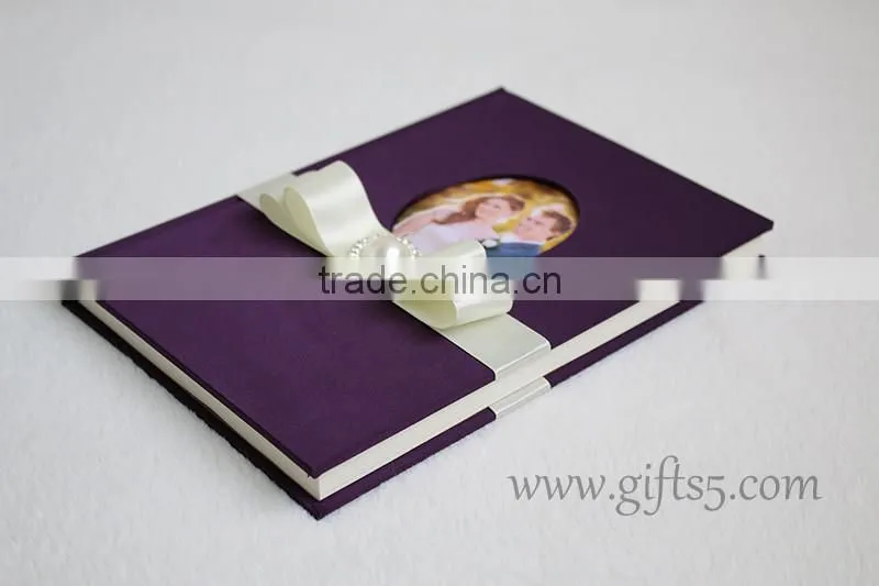 Purple wedding guest book in handmade