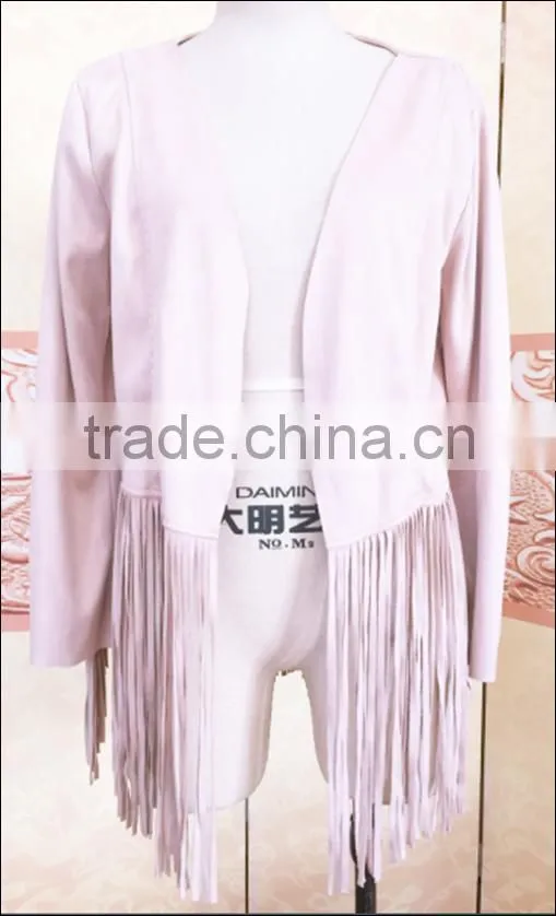 wholesale fashion women Suede Fringed Tassel Shawl Jacket Cardigan Ladies Elegant Winter Coat