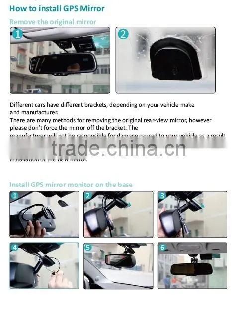 4.3 inch HD 1080P rearview mirror GPS for car dvr car black box interior mirror