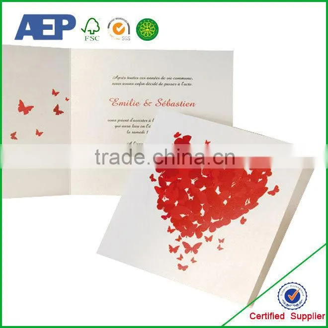 Elegant costom handmade 3d wedding card