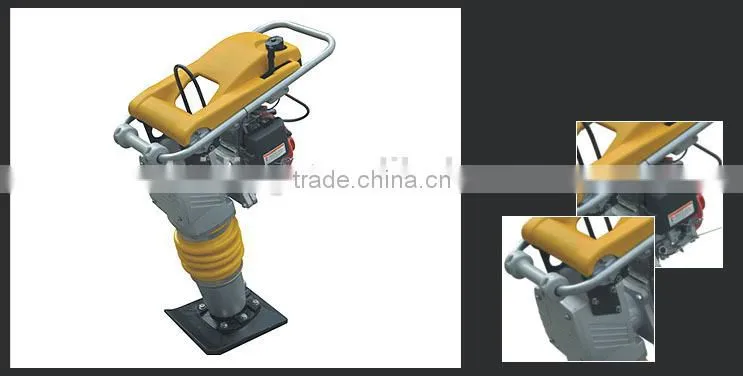 70kg CE approved vibrating rammer machine, honda gx100 tamping rammer