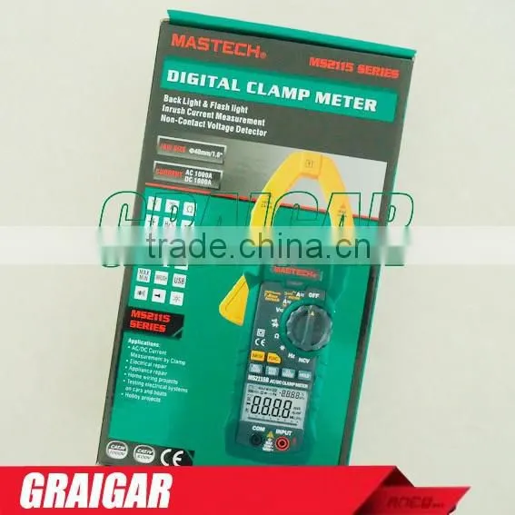 Mastech MS2115A Digital Clamp Multimeter Meter Frequency Resistance Capacitance Meters Tester