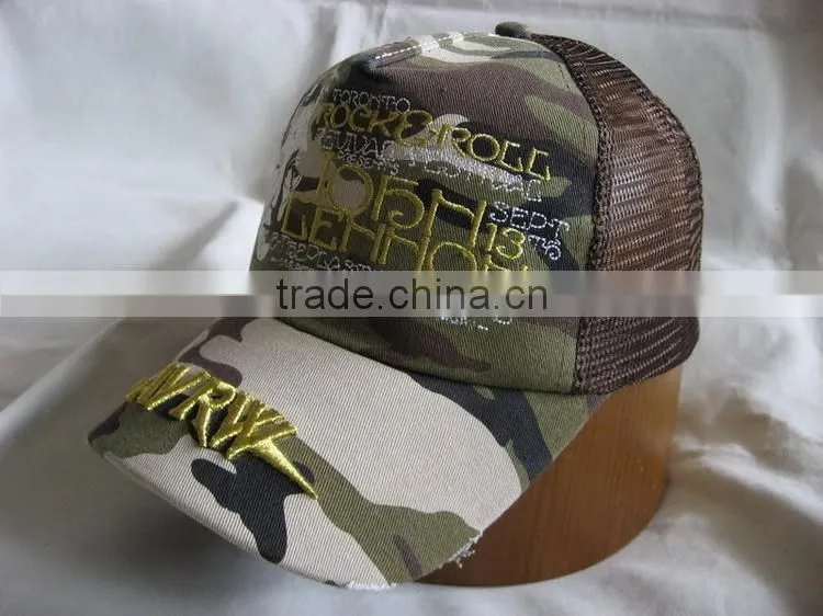 Hot custom camo trucker cap