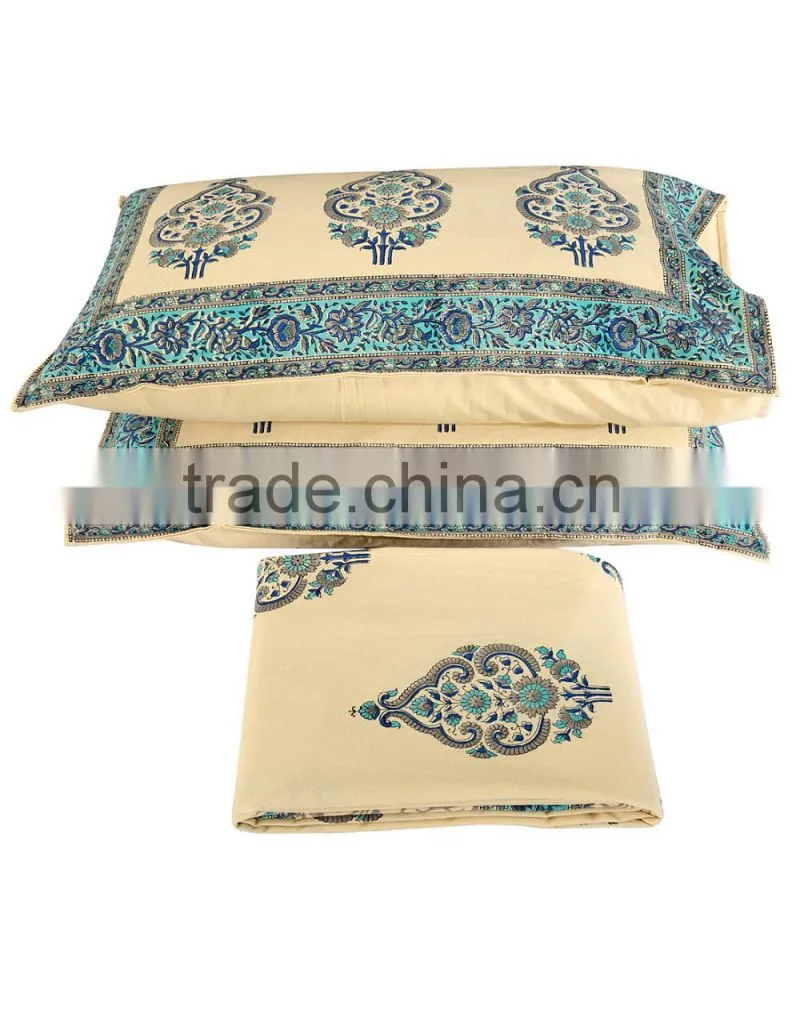 High Quality Bedding Set 100% Cotton Fabric Flower Hand Made Bed Sheet Fabric