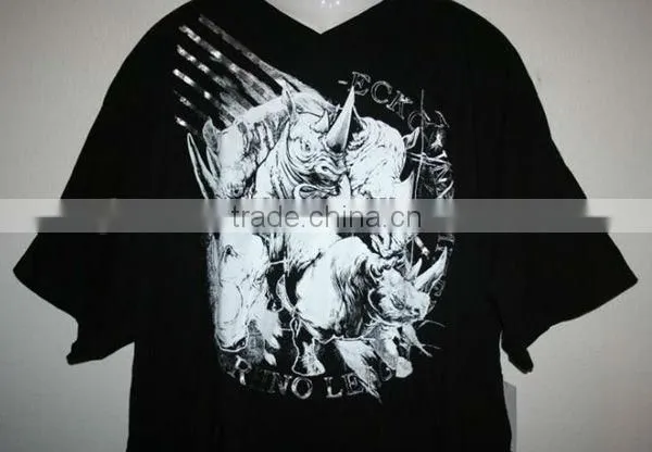 2013 custommized short sleeve music activated V-neck animal t-shirt