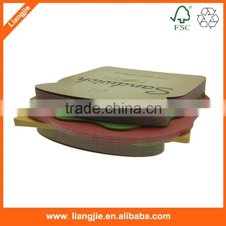 round shape memo pad,cmyk round memo pad,die cut memo pad