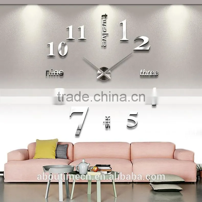 3D Removable vinyl decal EVA clock design wall sticker