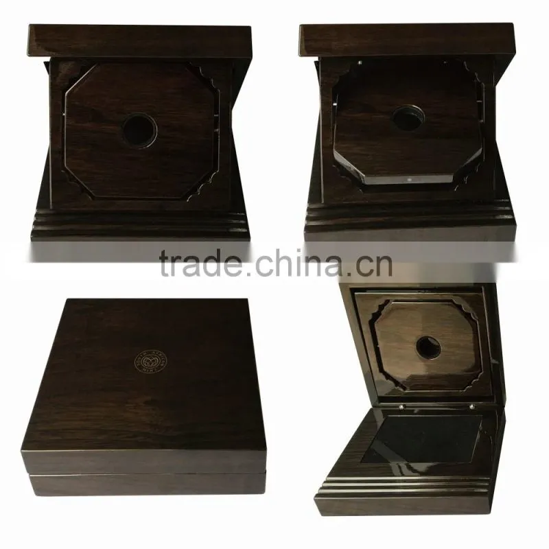 High Glossy Finish Wooden Coin Case for 4pcs of coin with Romovable Wooden Tray