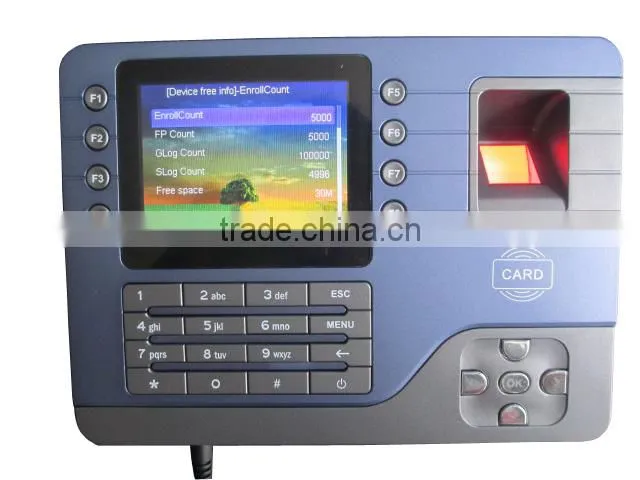 3.5 inch TFT P2P fingerprint Linux terminal time attendance with USB cable