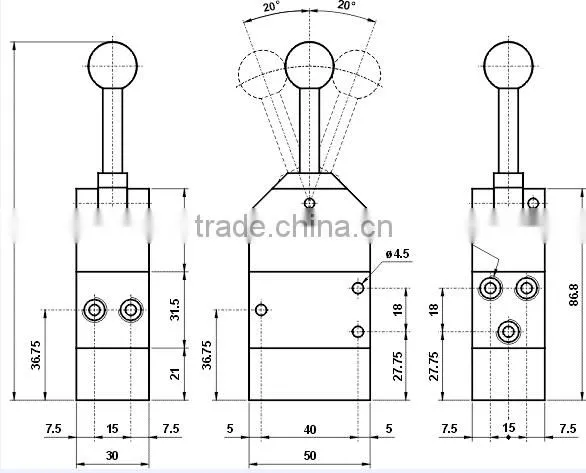 2016 New make special 5213A ML model 5 way 1/8" Manually actuated valves hand pull valve